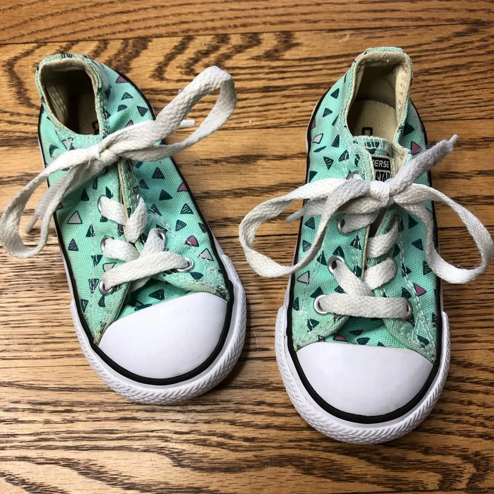 Converse Chuck Taylor All Star Sneakers Low Top Mint Triangles - Picture 1 of 7